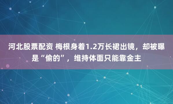 河北股票配资 梅根身着1.2万长裙出镜,却被曝是“偷的”,维持体面只能靠金主