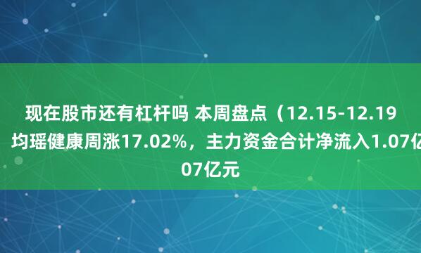 现在股市还有杠杆吗 本周盘点（12.15-12.19）：均瑶健康周涨17.02%，主力资金合计净流入1.07亿元